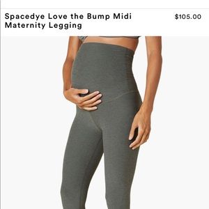 Beyond Yoga Maternity Legging. Seasonal heather pewter color.